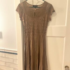 S.L. Fashions Beautiful Dark Gold Midi Dress